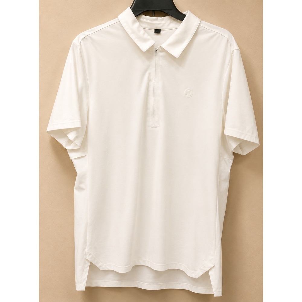 Lululemon Metal Vent Tech Polo Mens Medium White Excellent Quarter Zip Athletic - Picture 2 of 4